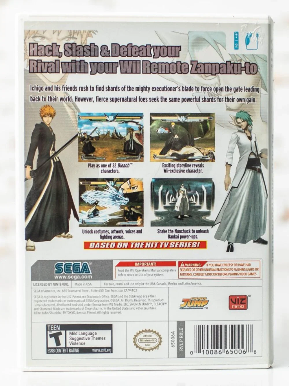 Bleach Shattered Blade Nintendo Wii 2007 CIB Complete Game Case Manual